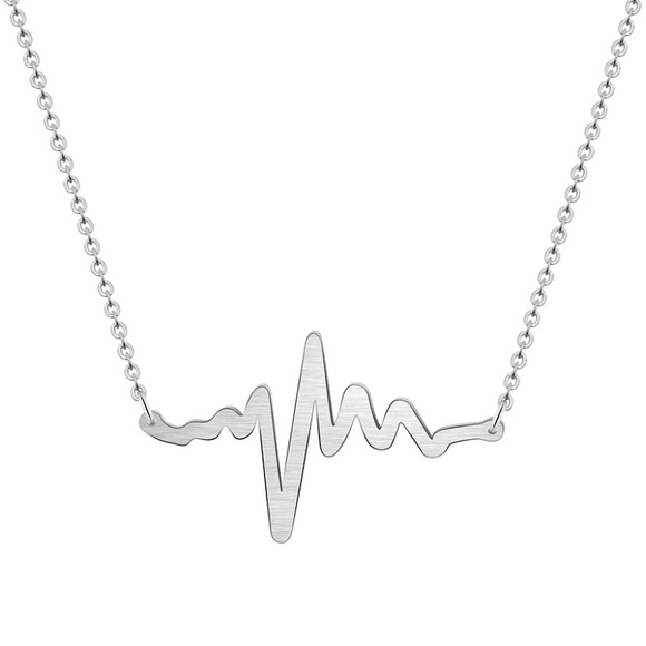 Jewelry - JustIn🎉StainlessSteel Wave ECG Heartbeat Necklace